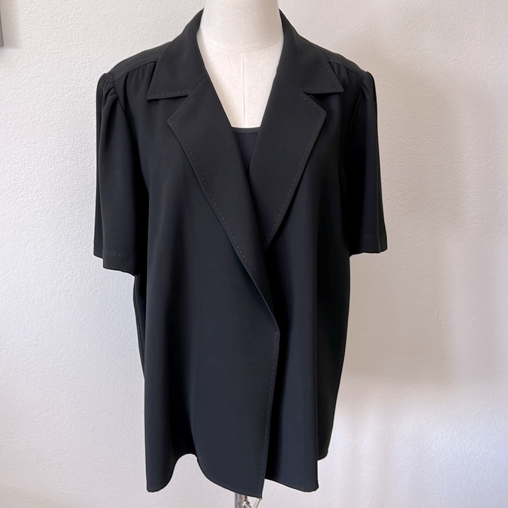 Lafayette 148 never worn black short sleeved jacket size XL